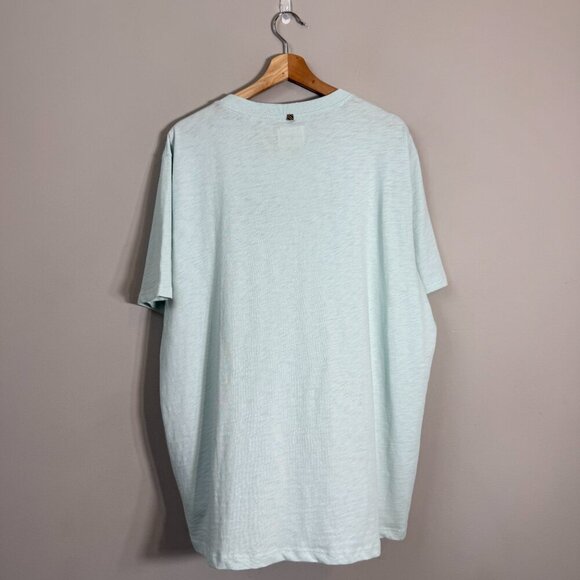 Billy Reid Short Sleeve Organic Cotton Henley Tee T-Shirt Mens XXL Pale Blue NWT - Picture 4 of 16